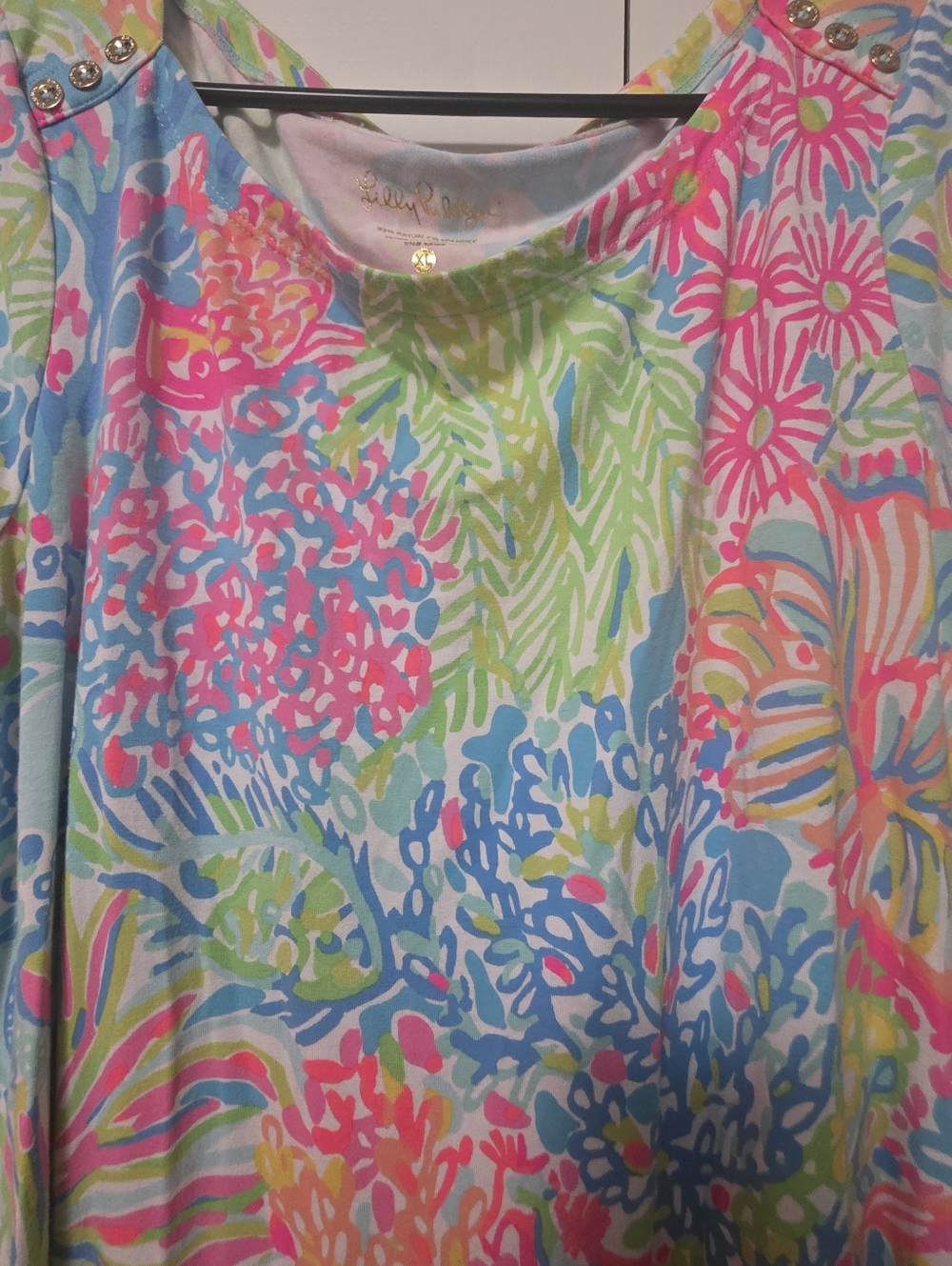 Lilly Pulitzer Sophie Dress Zanzibar Blue Bunny Business Size XL 3/4 Sleeve /cb - Picture 4 of 11